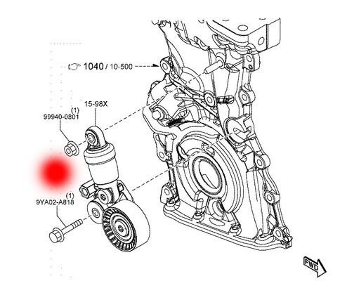 PE7W-15-980 PE03-15-980B Auto Belt Tensioner For MAZDA 3 SALOON  BM BN 2.0